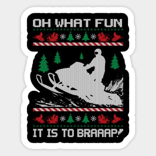 Oh What Fun Snowmobile Riding Sticker